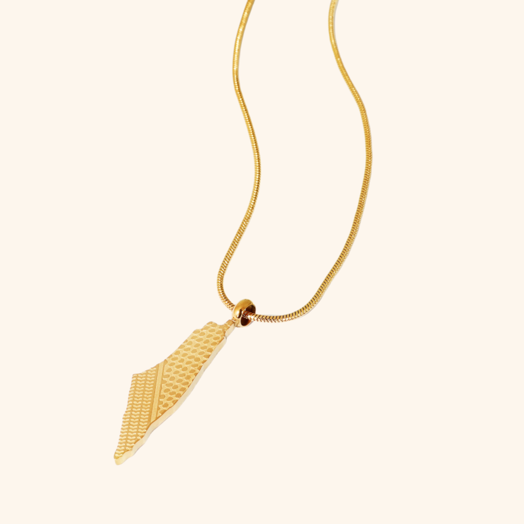 Palestine Keffiyeh Map Necklace