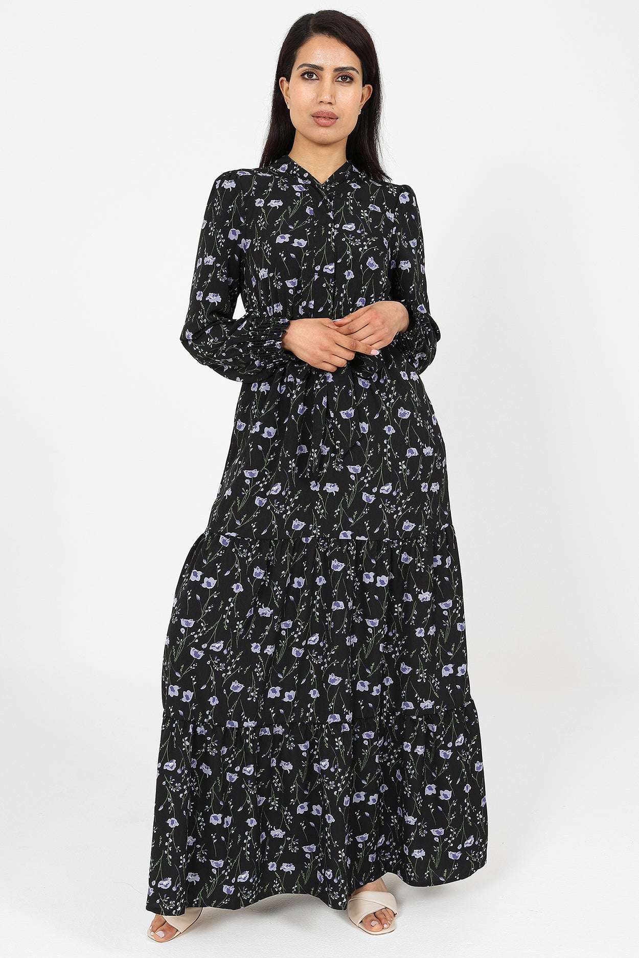 Iqra Navy Floral Dress