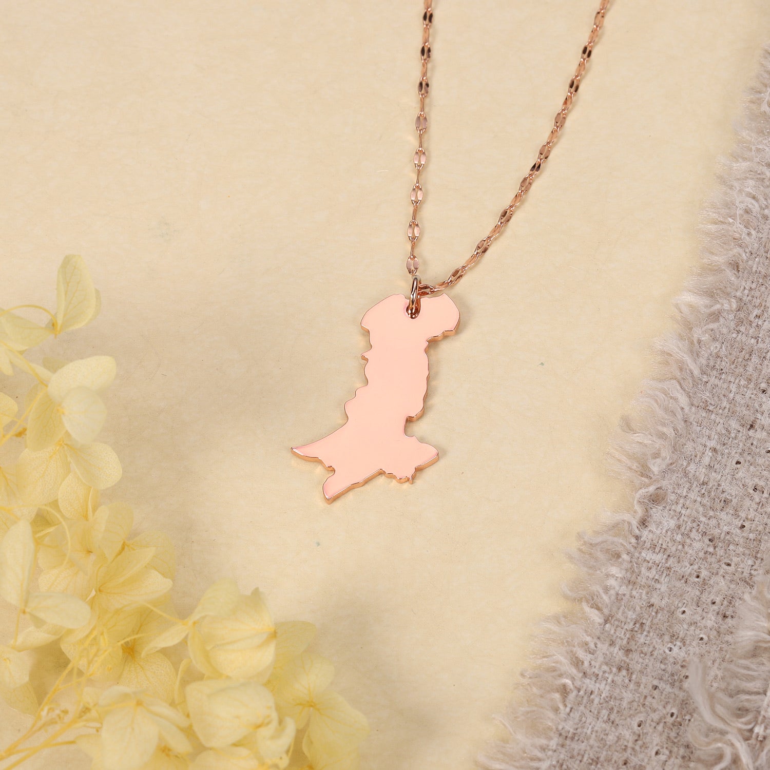 Pakistan map necklace