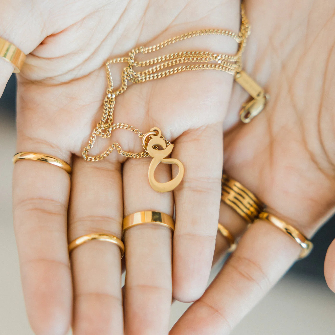 Hanging Arabic Letter Necklace