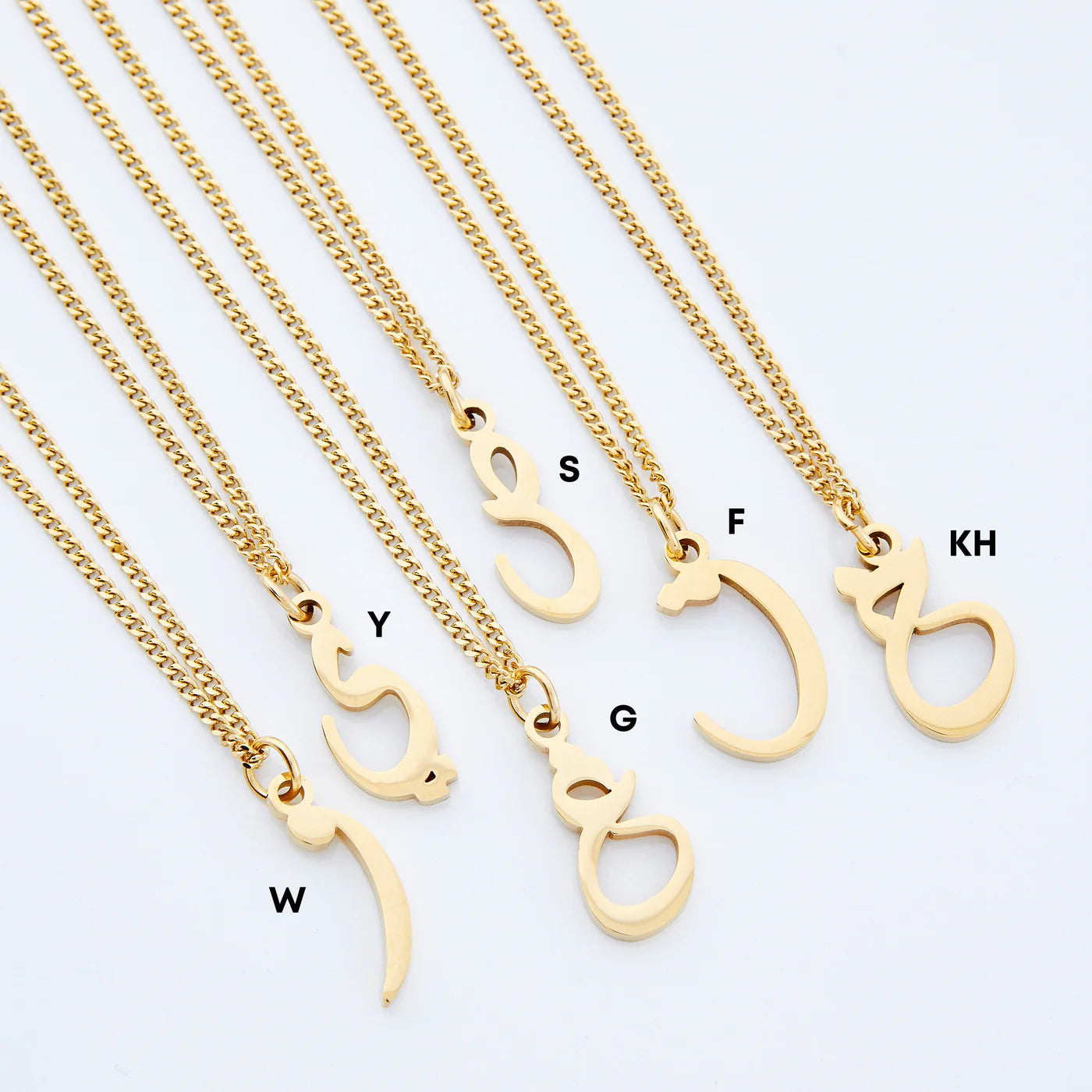 Hanging Arabic Letter Necklace