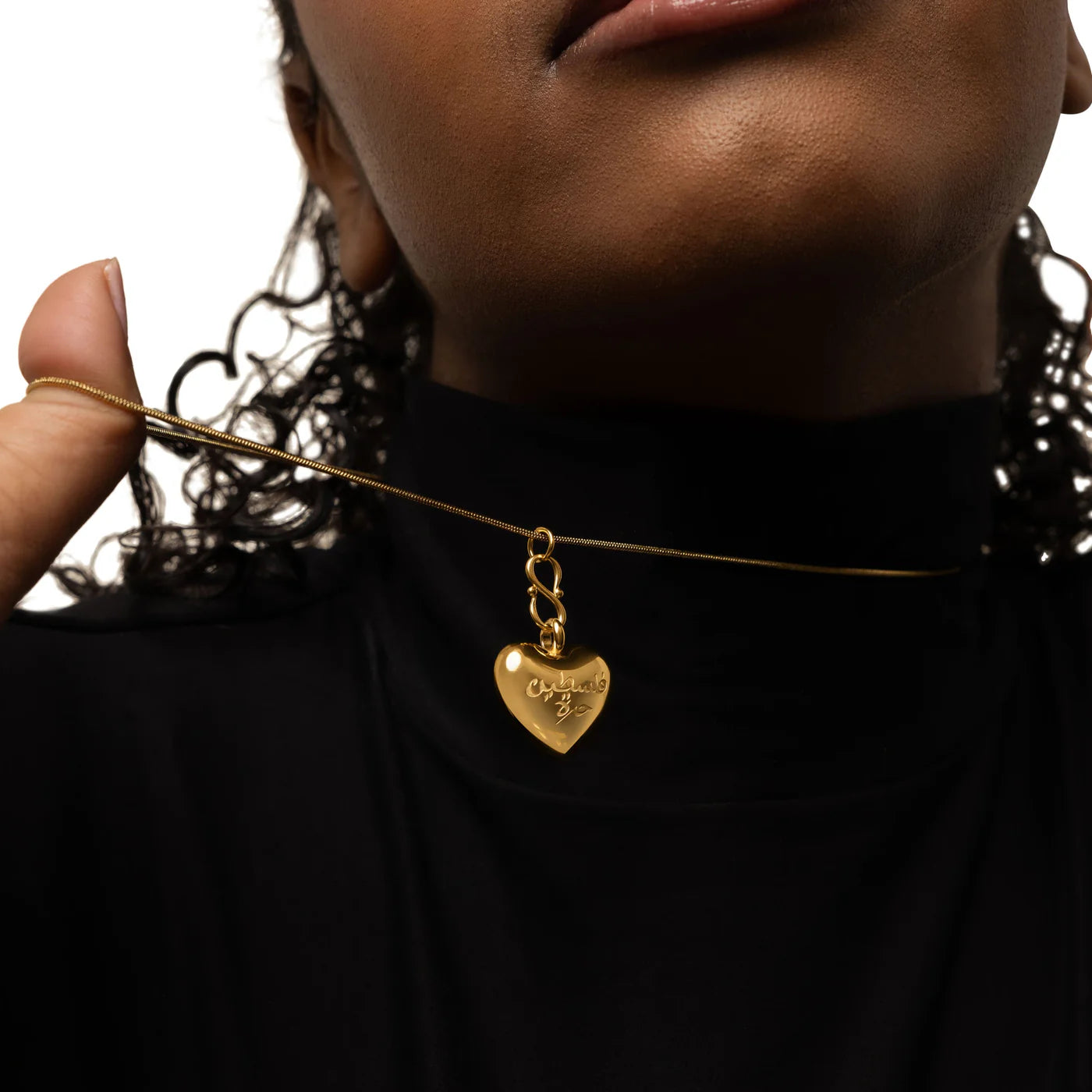 Free Palestine Heart Necklace
