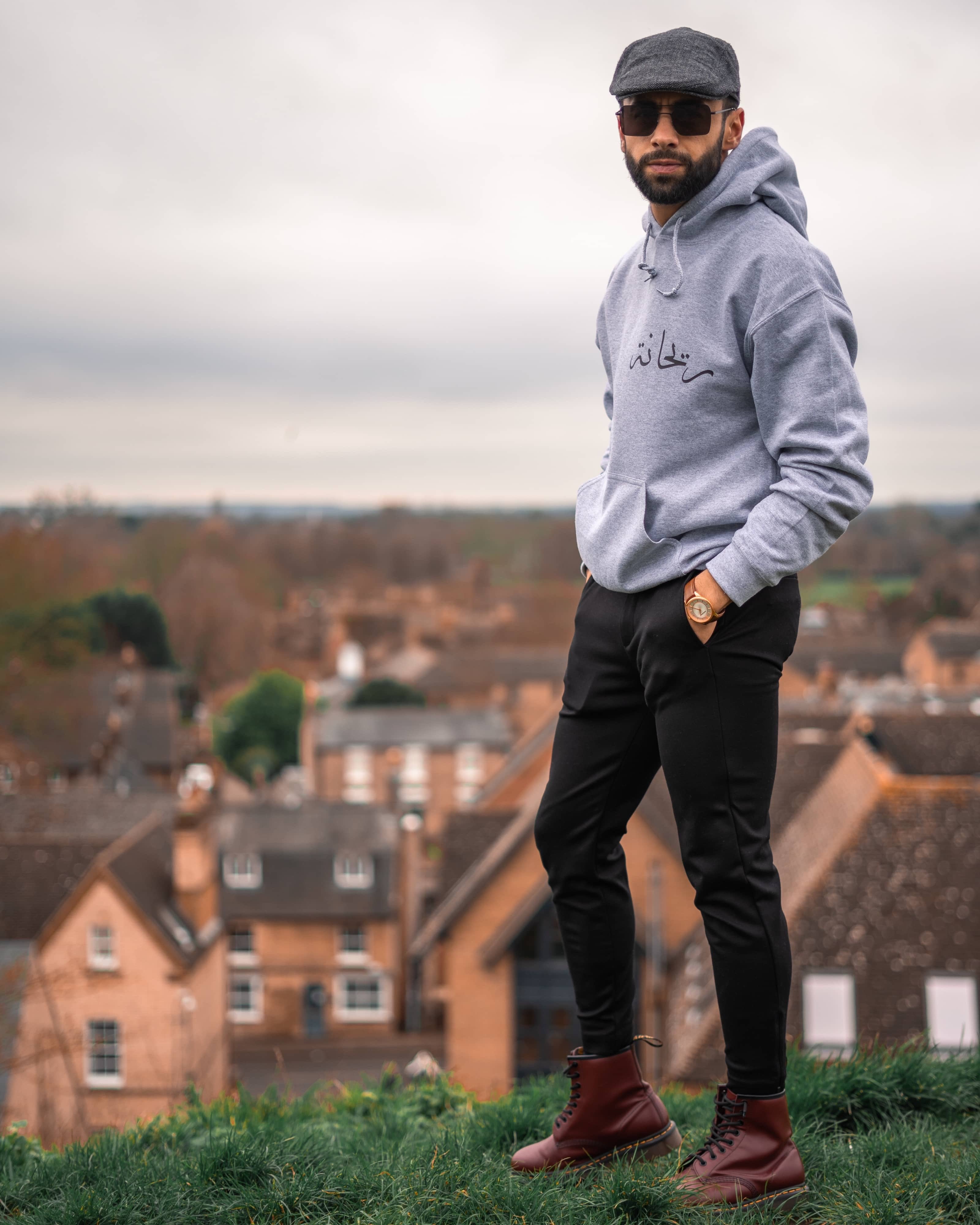 Sports Grey Custom Hoodie - Al-Huda Clothing