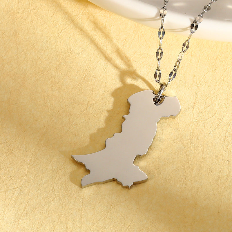 Pakistan map necklace 