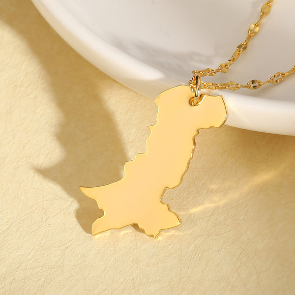 Pakistan map necklace 