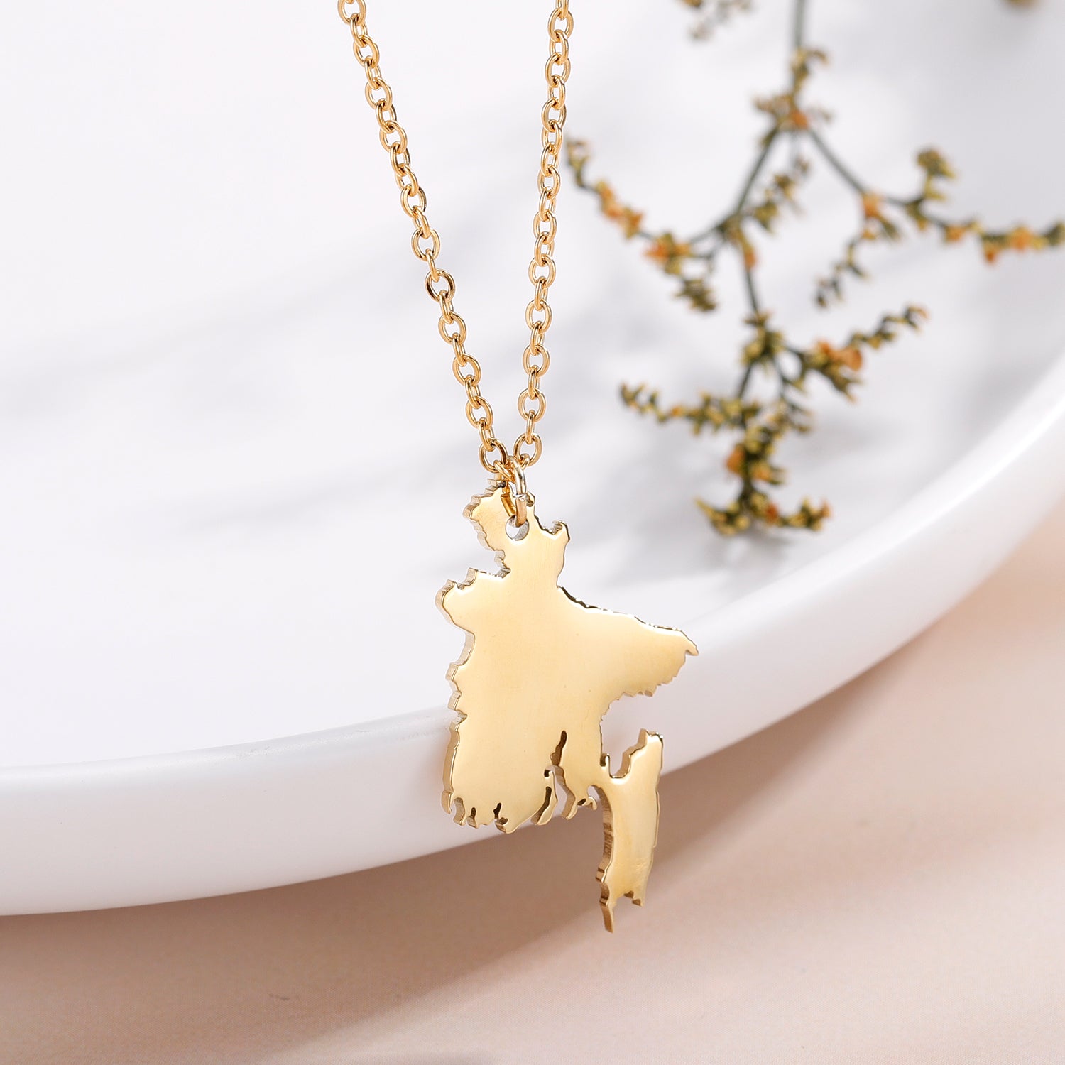 Bangladesh Map Necklace