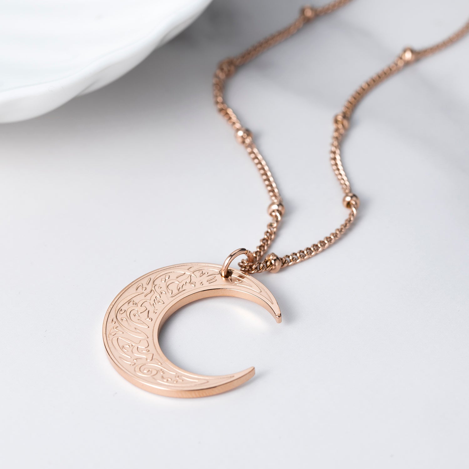 Verily, with hardship comes ease | Crescent Necklace