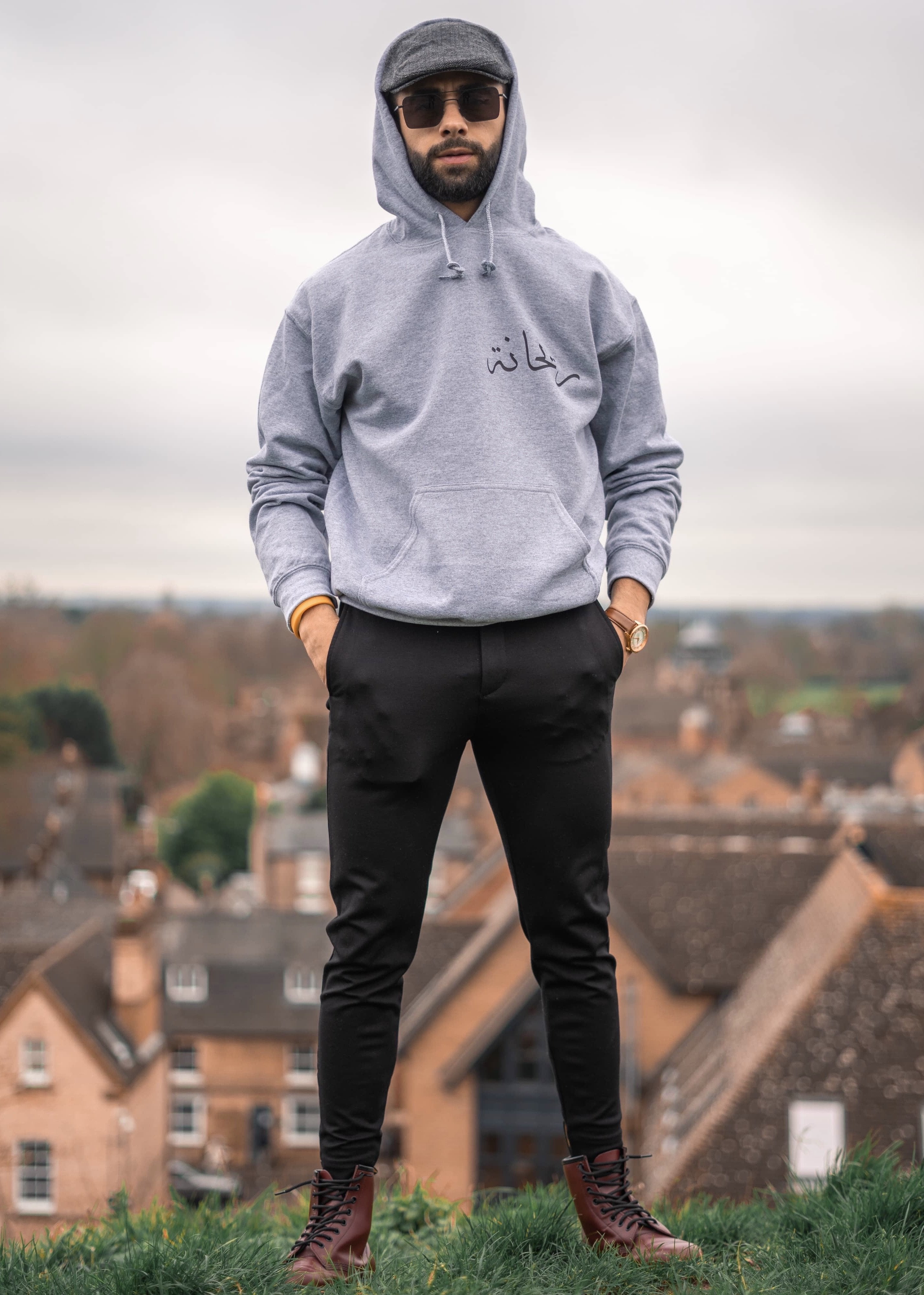 Sports Grey Custom Hoodie - Al-Huda Clothing